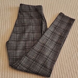 Maze Collection Plaid High-Waisted Skinny Pants